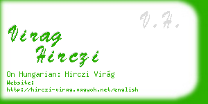 virag hirczi business card